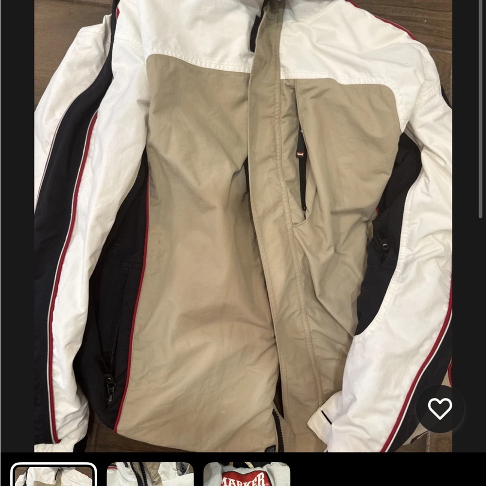 Men's Beige and White Jacket